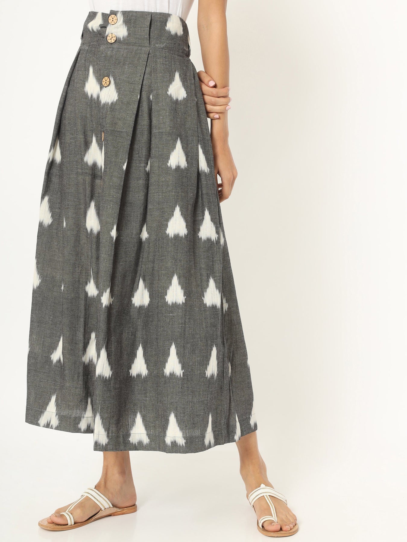 Buy Blue Solid Gathered Cape With Ikkat Printed Crop Top And Skirt Co-ord  Set Online - W for Woman