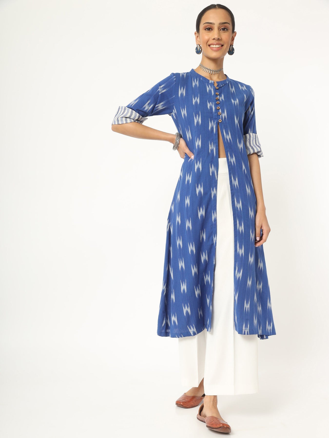 BLUE HILLS PRESENT POPPINS FANCY CORD SET AMAZING FRONT OPEN KURTI LIKE  TUNIC WITH PANT CATALOG - textiledeal.in